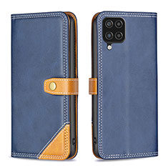 Funda de Cuero Cartera con Soporte Carcasa B14F para Samsung Galaxy M12 Azul