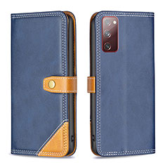 Funda de Cuero Cartera con Soporte Carcasa B14F para Samsung Galaxy S20 FE (2022) 5G Azul