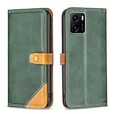 Funda de Cuero Cartera con Soporte Carcasa B14F para Vivo Y01A Verde