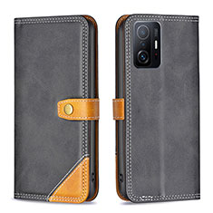 Funda de Cuero Cartera con Soporte Carcasa B14F para Xiaomi Mi 11T 5G Negro