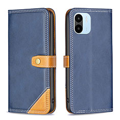 Funda de Cuero Cartera con Soporte Carcasa B14F para Xiaomi Poco C51 Azul