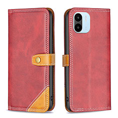 Funda de Cuero Cartera con Soporte Carcasa B14F para Xiaomi Redmi A2 Plus Rojo