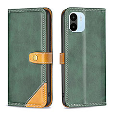 Funda de Cuero Cartera con Soporte Carcasa B14F para Xiaomi Redmi A2 Plus Verde