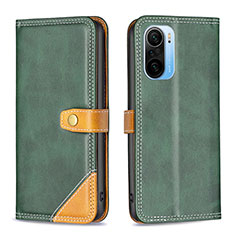 Funda de Cuero Cartera con Soporte Carcasa B14F para Xiaomi Redmi K40 Pro+ Plus 5G Verde