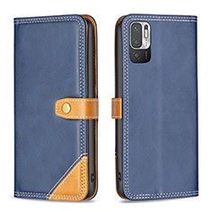 Funda de Cuero Cartera con Soporte Carcasa B14F para Xiaomi Redmi Note 11 SE 5G Azul