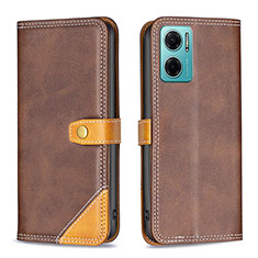 Funda de Cuero Cartera con Soporte Carcasa B14F para Xiaomi Redmi Note 11E 5G Marron