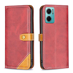 Funda de Cuero Cartera con Soporte Carcasa B14F para Xiaomi Redmi Note 11E 5G Rojo