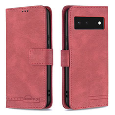 Funda de Cuero Cartera con Soporte Carcasa B15F para Google Pixel 6 5G Rojo