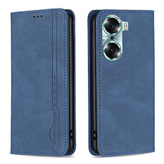 Funda de Cuero Cartera con Soporte Carcasa B15F para Huawei Honor 60 5G Azul