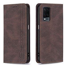 Funda de Cuero Cartera con Soporte Carcasa B15F para Oppo A54 4G Marron