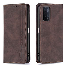 Funda de Cuero Cartera con Soporte Carcasa B15F para Oppo A54 5G Marron