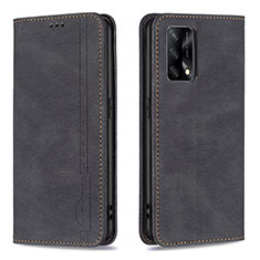 Funda de Cuero Cartera con Soporte Carcasa B15F para Oppo A74 4G Negro