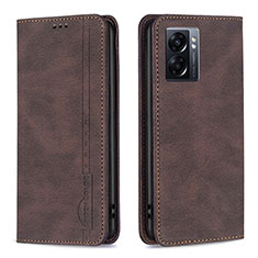 Funda de Cuero Cartera con Soporte Carcasa B15F para Oppo A77 5G Marron