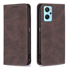 Funda de Cuero Cartera con Soporte Carcasa B15F para Oppo A96 4G Marron