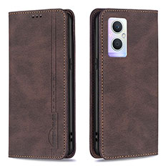 Funda de Cuero Cartera con Soporte Carcasa B15F para Oppo A96 5G Marron