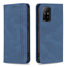 Funda de Cuero Cartera con Soporte Carcasa B15F para Oppo F19 Pro+ Plus 5G Azul