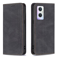 Funda de Cuero Cartera con Soporte Carcasa B15F para Oppo Reno7 Z 5G Negro