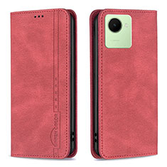 Funda de Cuero Cartera con Soporte Carcasa B15F para Realme C30 Rojo