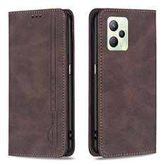 Funda de Cuero Cartera con Soporte Carcasa B15F para Realme Narzo 50A Prime Marron