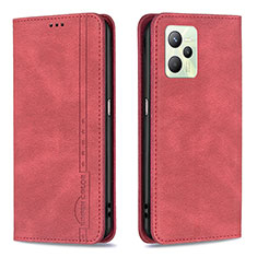 Funda de Cuero Cartera con Soporte Carcasa B15F para Realme Narzo 50A Prime Rojo