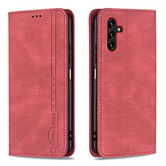 Funda de Cuero Cartera con Soporte Carcasa B15F para Samsung Galaxy A04s Rojo