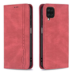 Funda de Cuero Cartera con Soporte Carcasa B15F para Samsung Galaxy A12 5G Rojo