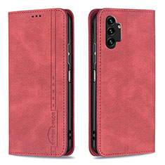 Funda de Cuero Cartera con Soporte Carcasa B15F para Samsung Galaxy A13 4G Rojo