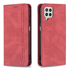 Funda de Cuero Cartera con Soporte Carcasa B15F para Samsung Galaxy A22 4G Rojo