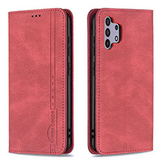 Funda de Cuero Cartera con Soporte Carcasa B15F para Samsung Galaxy A32 4G Rojo