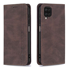 Funda de Cuero Cartera con Soporte Carcasa B15F para Samsung Galaxy F12 Marron