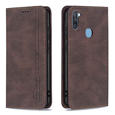 Funda de Cuero Cartera con Soporte Carcasa B15F para Samsung Galaxy M11 Marron