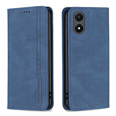 Funda de Cuero Cartera con Soporte Carcasa B15F para Vivo Y02S Azul