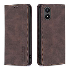 Funda de Cuero Cartera con Soporte Carcasa B15F para Vivo Y02S Marron