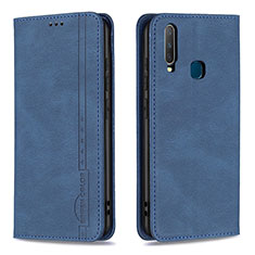 Funda de Cuero Cartera con Soporte Carcasa B15F para Vivo Y17 Azul