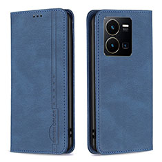 Funda de Cuero Cartera con Soporte Carcasa B15F para Vivo Y35 4G Azul