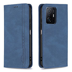 Funda de Cuero Cartera con Soporte Carcasa B15F para Xiaomi Mi 11T 5G Azul