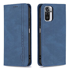 Funda de Cuero Cartera con Soporte Carcasa B15F para Xiaomi Poco M5S Azul