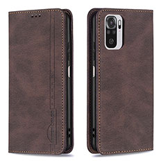 Funda de Cuero Cartera con Soporte Carcasa B15F para Xiaomi Poco M5S Marron