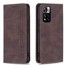 Funda de Cuero Cartera con Soporte Carcasa B15F para Xiaomi Poco X4 NFC Marron