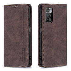 Funda de Cuero Cartera con Soporte Carcasa B15F para Xiaomi Redmi 10 4G Marron