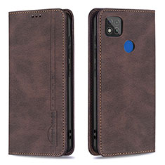 Funda de Cuero Cartera con Soporte Carcasa B15F para Xiaomi Redmi 9 India Marron