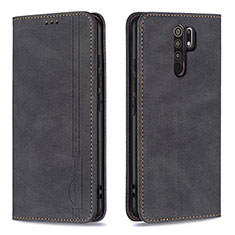 Funda de Cuero Cartera con Soporte Carcasa B15F para Xiaomi Redmi 9 Negro