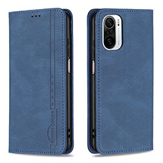 Funda de Cuero Cartera con Soporte Carcasa B15F para Xiaomi Redmi K40 Pro 5G Azul