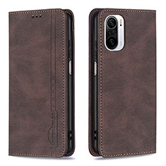 Funda de Cuero Cartera con Soporte Carcasa B15F para Xiaomi Redmi K40 Pro 5G Marron