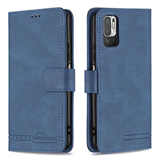 Funda de Cuero Cartera con Soporte Carcasa B15F para Xiaomi Redmi Note 10 5G Azul