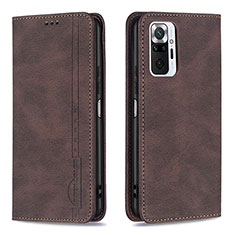 Funda de Cuero Cartera con Soporte Carcasa B15F para Xiaomi Redmi Note 10 Pro Max Marron