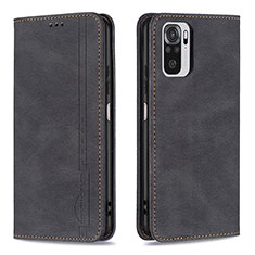 Funda de Cuero Cartera con Soporte Carcasa B15F para Xiaomi Redmi Note 10S 4G Negro