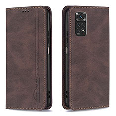 Funda de Cuero Cartera con Soporte Carcasa B15F para Xiaomi Redmi Note 11 4G (2022) Marron