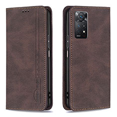 Funda de Cuero Cartera con Soporte Carcasa B15F para Xiaomi Redmi Note 11 Pro 5G Marron