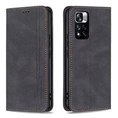 Funda de Cuero Cartera con Soporte Carcasa B15F para Xiaomi Redmi Note 11 Pro+ Plus 5G Negro